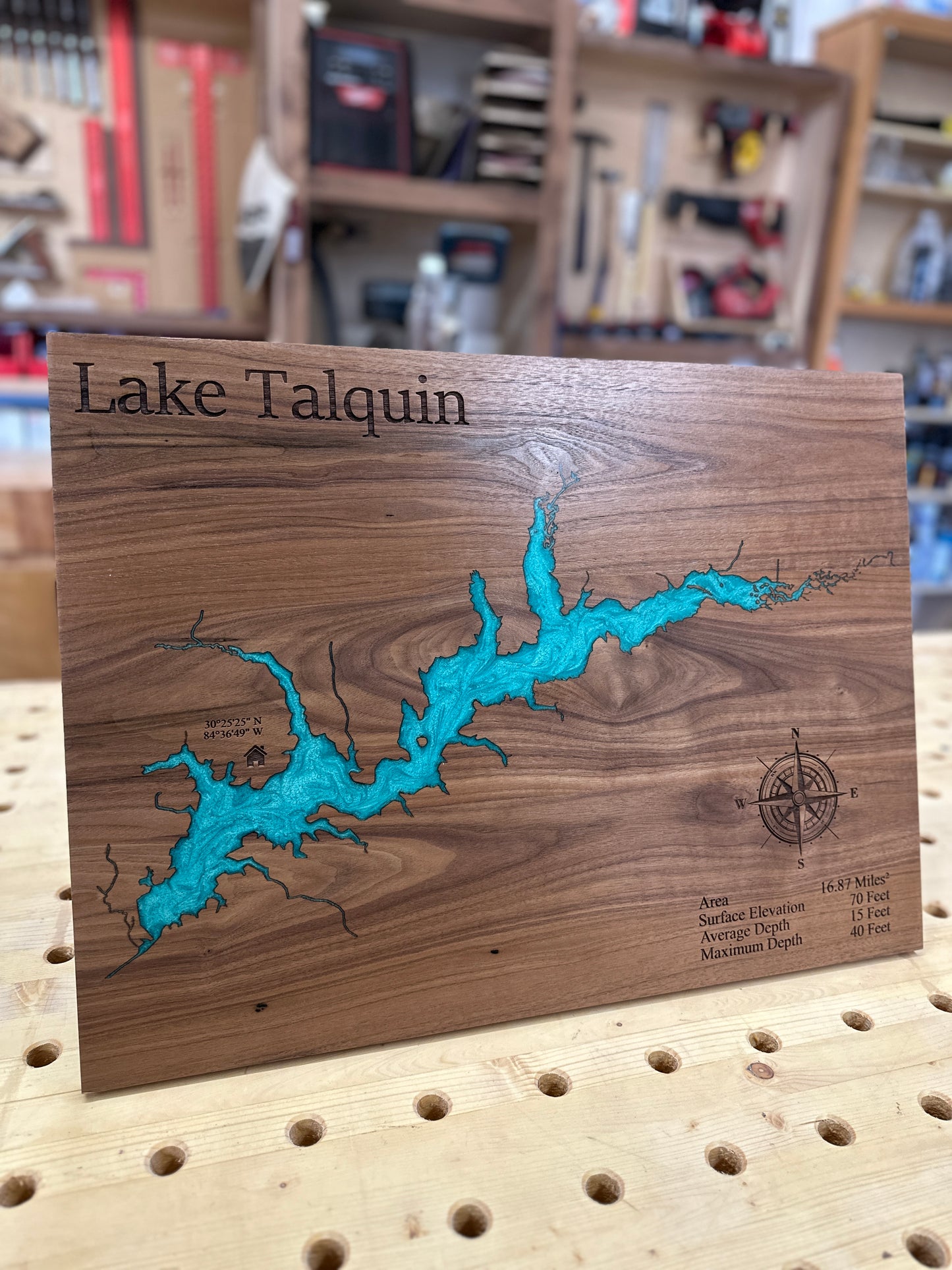 Frameless Epoxy Lake & River Maps