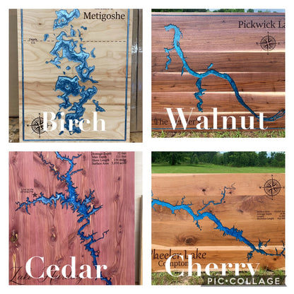 Medium and Large // Epoxy Poured Lake and River Maps image 1