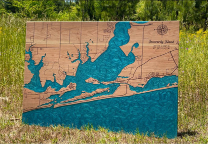 Frameless Epoxy Lake & River Maps