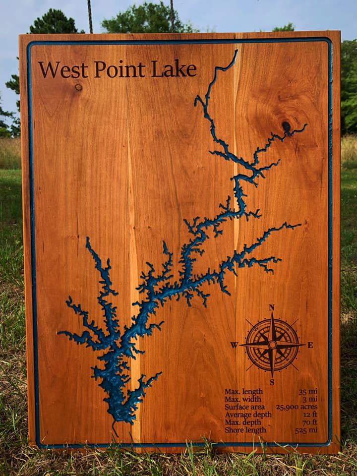 Medium and Large // Epoxy Poured Lake and River Maps image 5