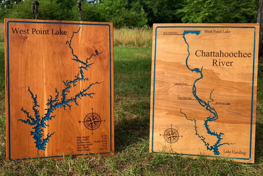 Medium and Large // Epoxy Poured Lake and River Maps image 4