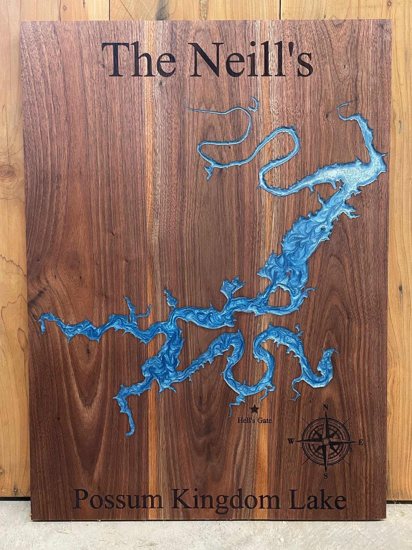 Frameless Epoxy Lake & River Maps