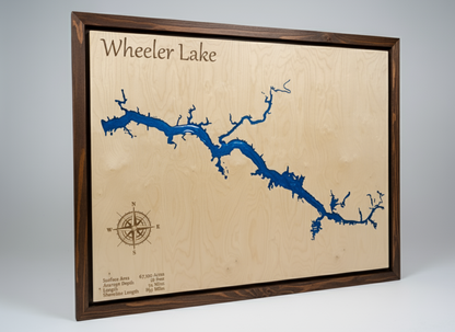 Framed Epoxy Lake & River Maps