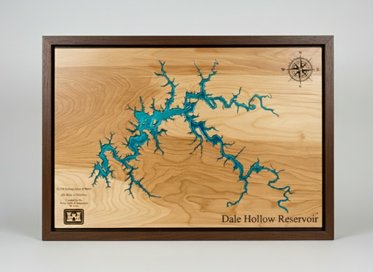 Framed Epoxy Lake & River Maps