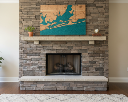 Frameless Epoxy Lake & River Maps