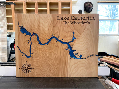 Frameless Epoxy Lake & River Maps