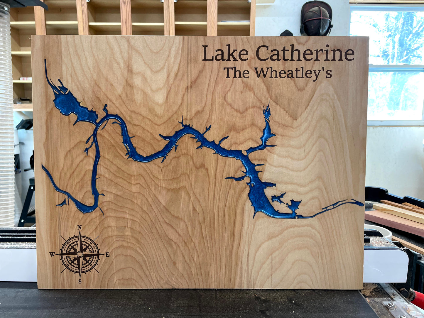Framed Epoxy Lake & River Maps