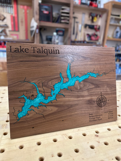 Frameless Epoxy Lake & River Maps